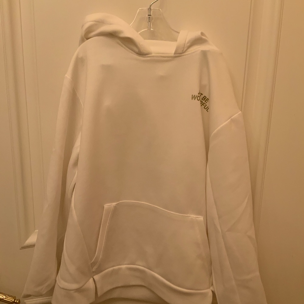 NEVER WORN JUST BE WONDERFUL WHITE HOODIE